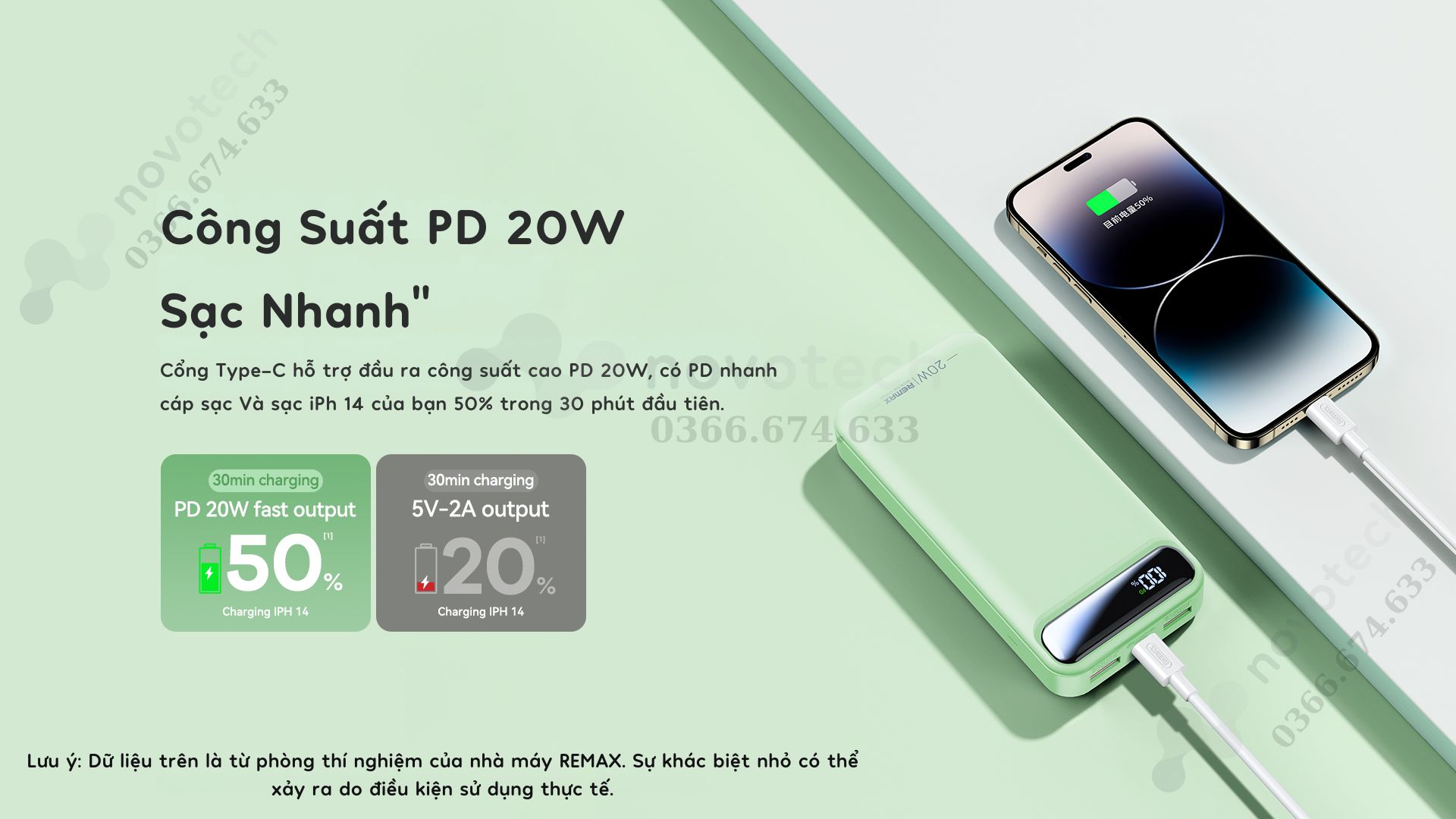 Cổng ra Type C hỗ trợ sạc nhanh đạt tiêu chuẩn PD 20W.
