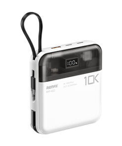Pin sạc dự phòng REMAX RPP-602 10000mAh tích hợp 2 cáp sạc nhanh.